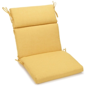 18-inch by 38-inch Spun Polyester Solid Outdoor Squared Chair Cushion, Lemon
