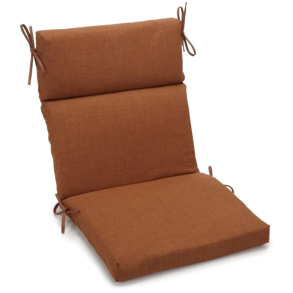 18-inch by 38-inch Spun Polyester Solid Outdoor Squared Chair Cushion, Mocha