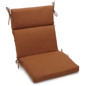 18-inch by 38-inch Spun Polyester Solid Outdoor Squared Chair Cushion, Mocha