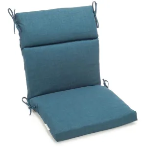 18-inch by 38-inch Spun Polyester Solid Outdoor Squared Chair Cushion, Sea Blue