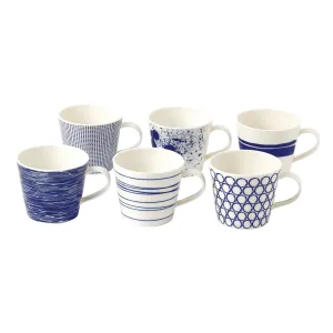 1815 Pacific Mug 13.5oz, Blue Mixed Patterns, Set of 6