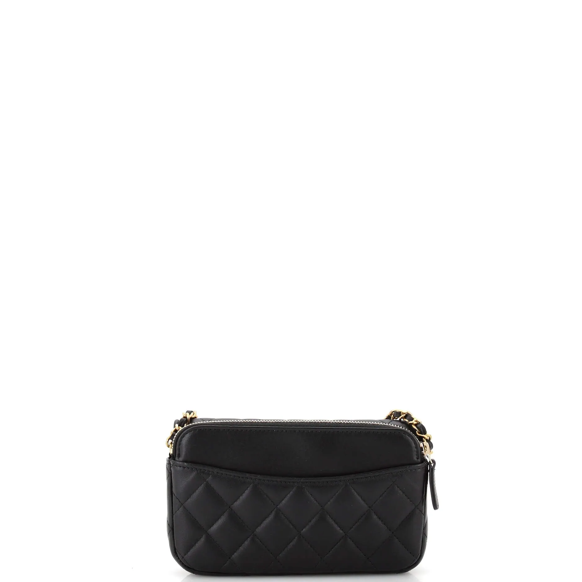 18K Charms Classic Flap Phone Holder with Chain Quilted Lambskin