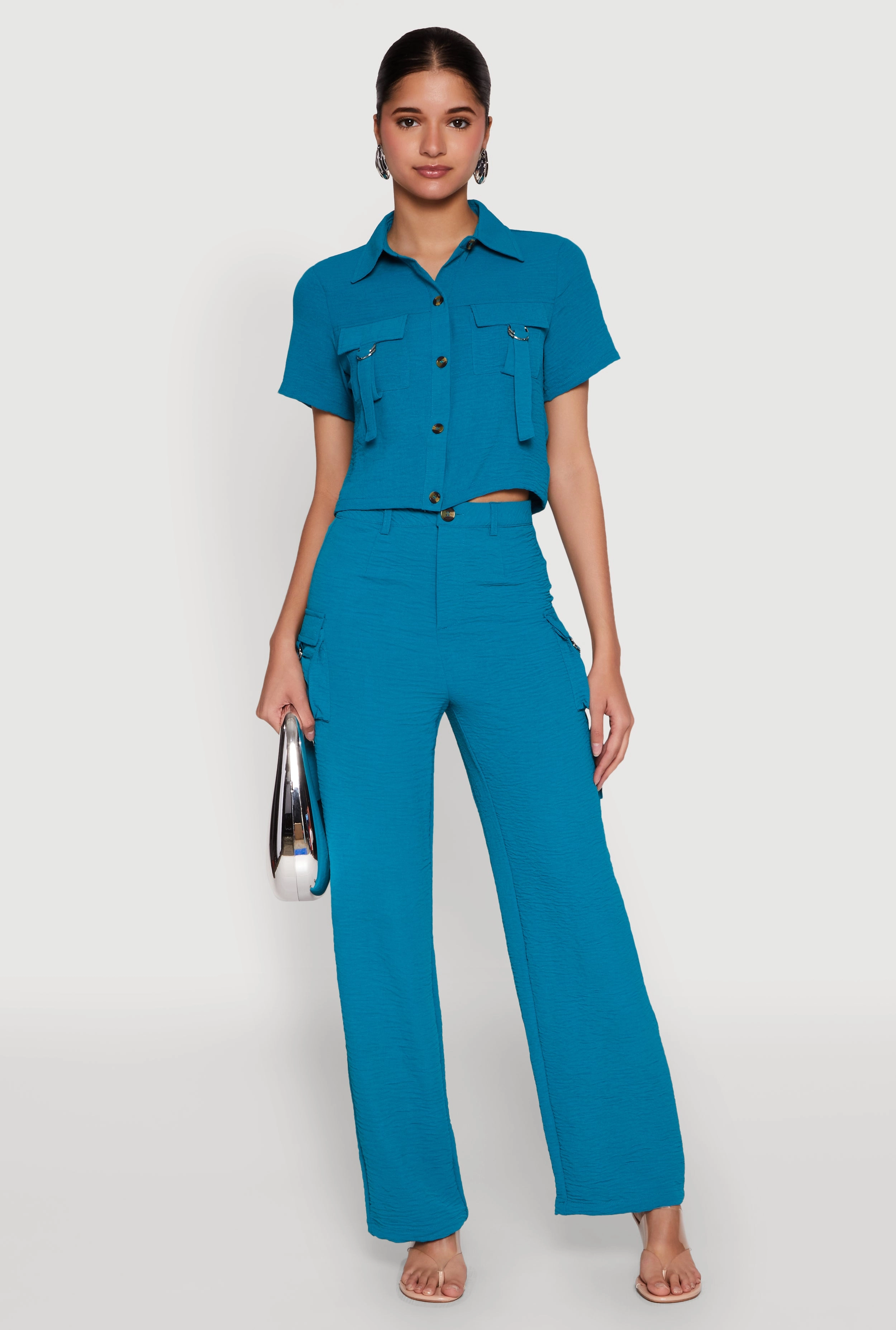 Airy D Ring Closure Crop Top
