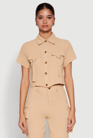 Airy D Ring Closure Crop Top