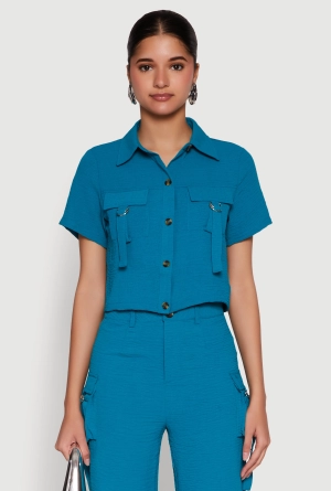 Airy D Ring Closure Crop Top