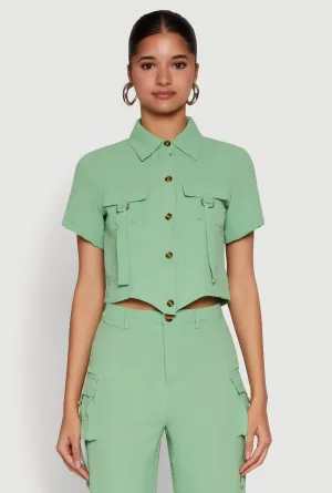 Airy D Ring Closure Crop Top