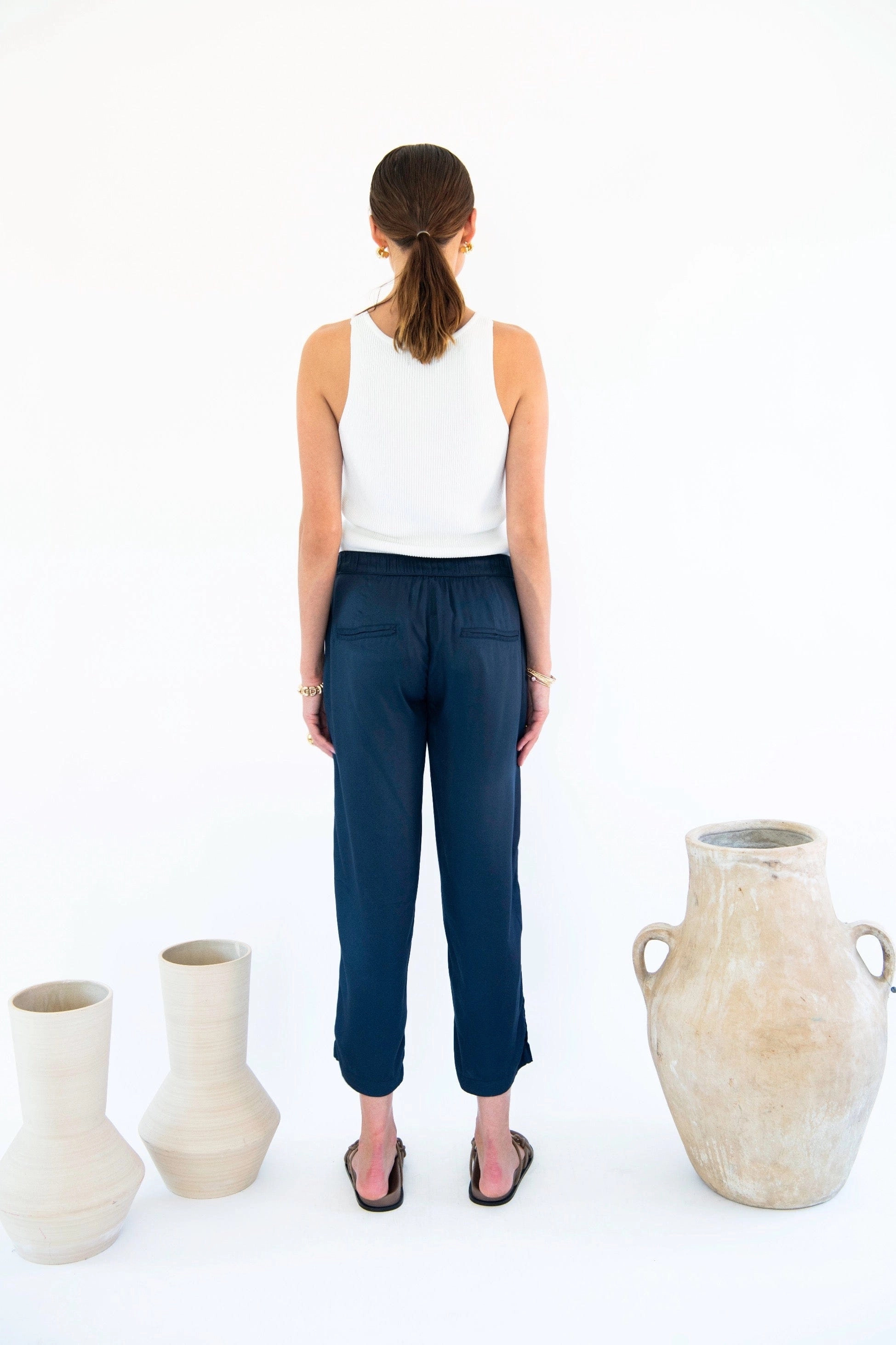 Beverly Satin TENCEL™ Pants | Midnight