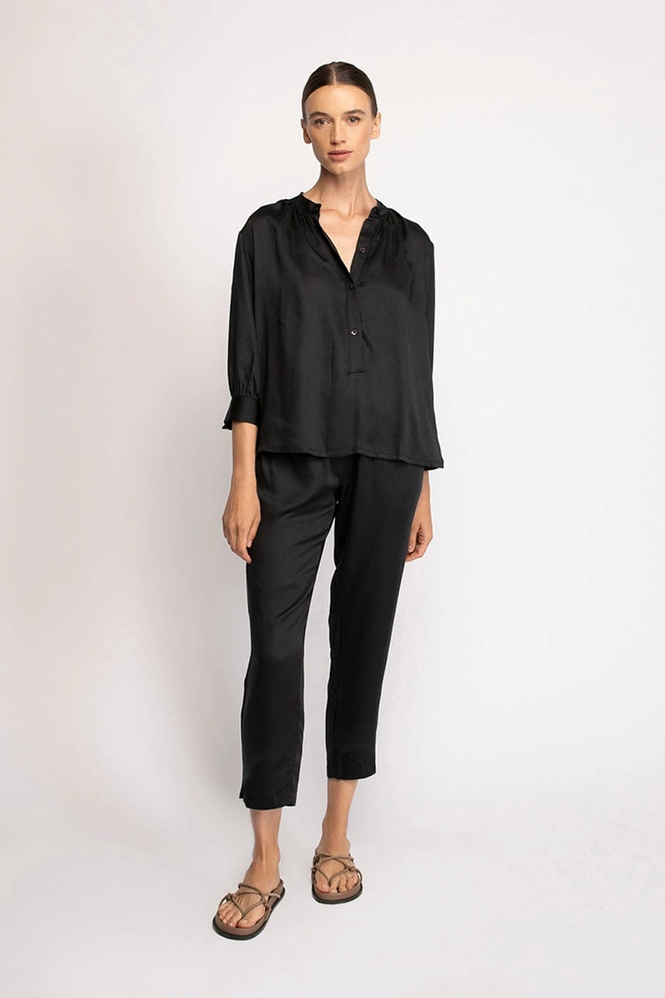 Beverly Satin TENCEL™ Pants | Midnight