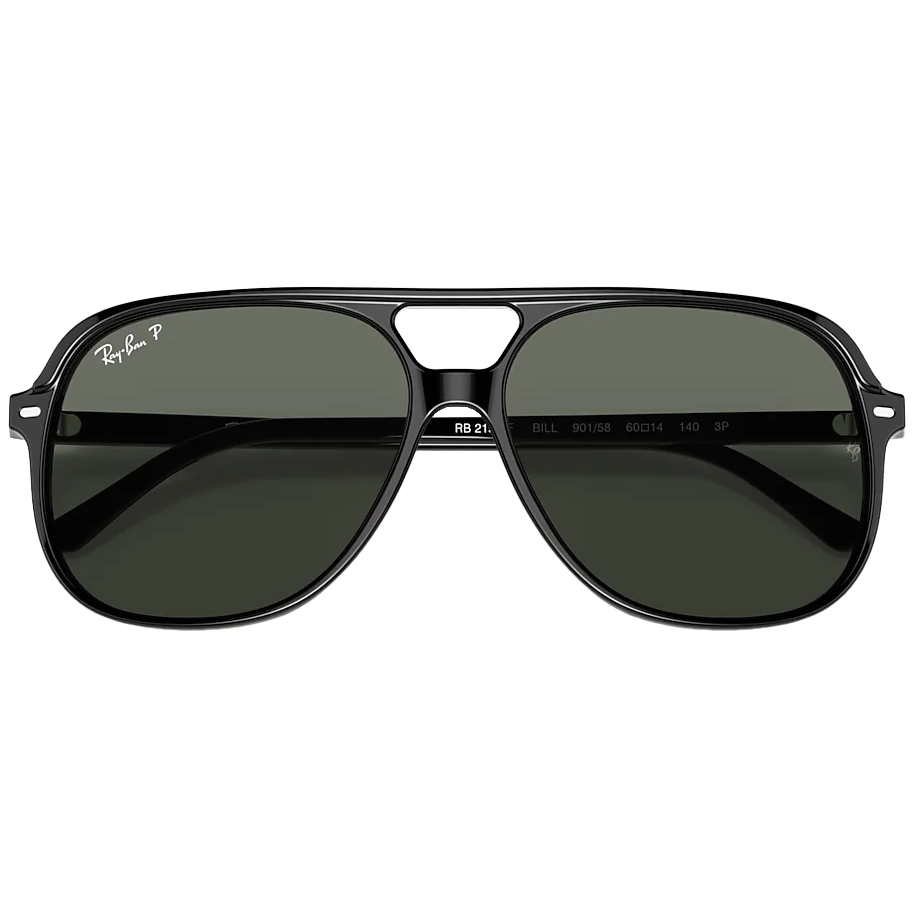 Bill - Low Bridge Black/Green Polarized
