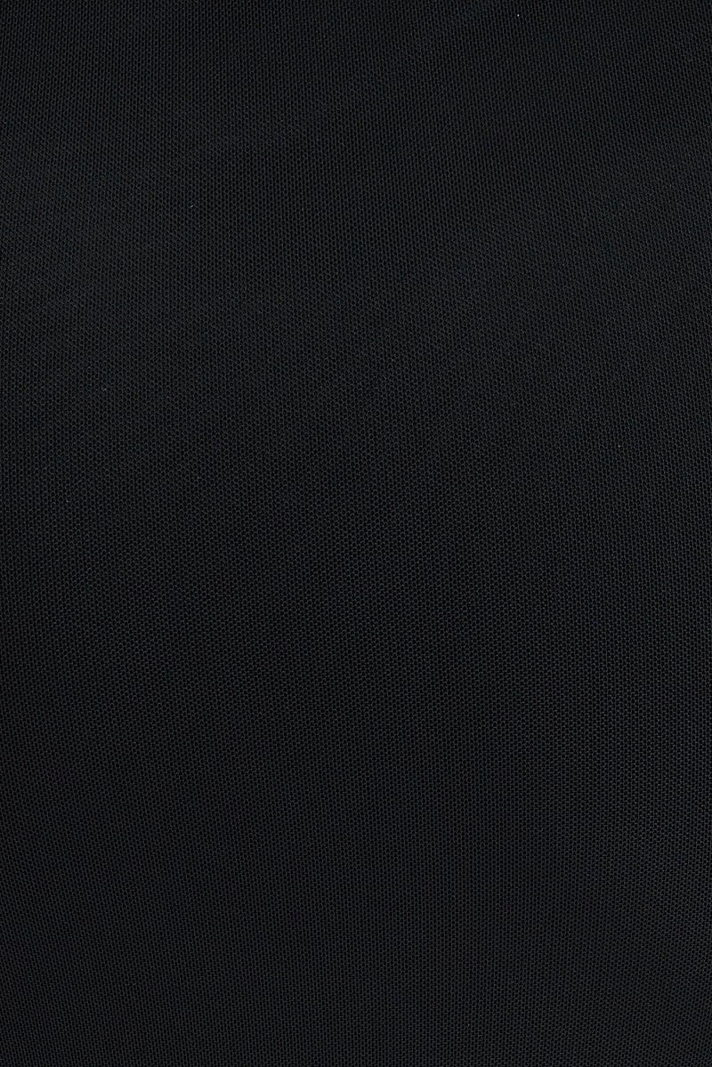 Black Mesh Midi Skirt