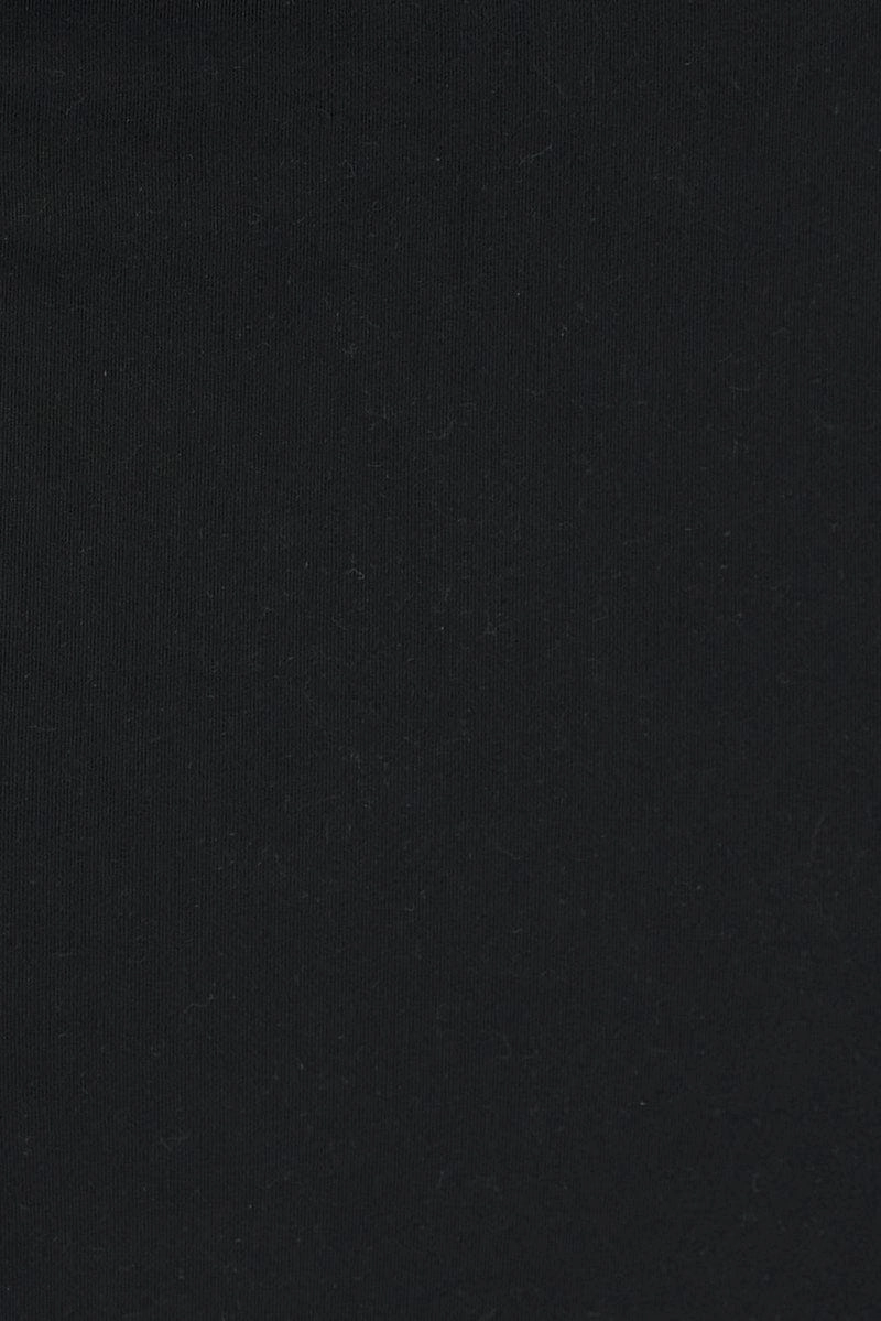 Black Midi Skirt Twisted Waist Double Layer