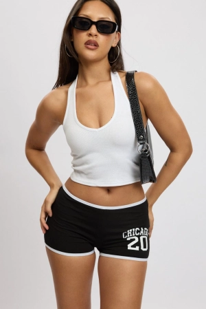 Black Shorts Contrast Binding