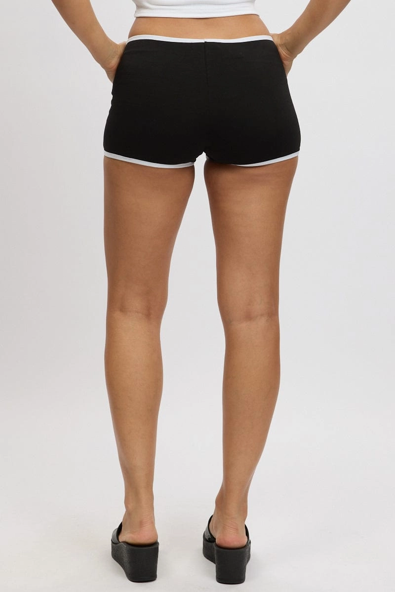 Black Shorts Contrast Binding