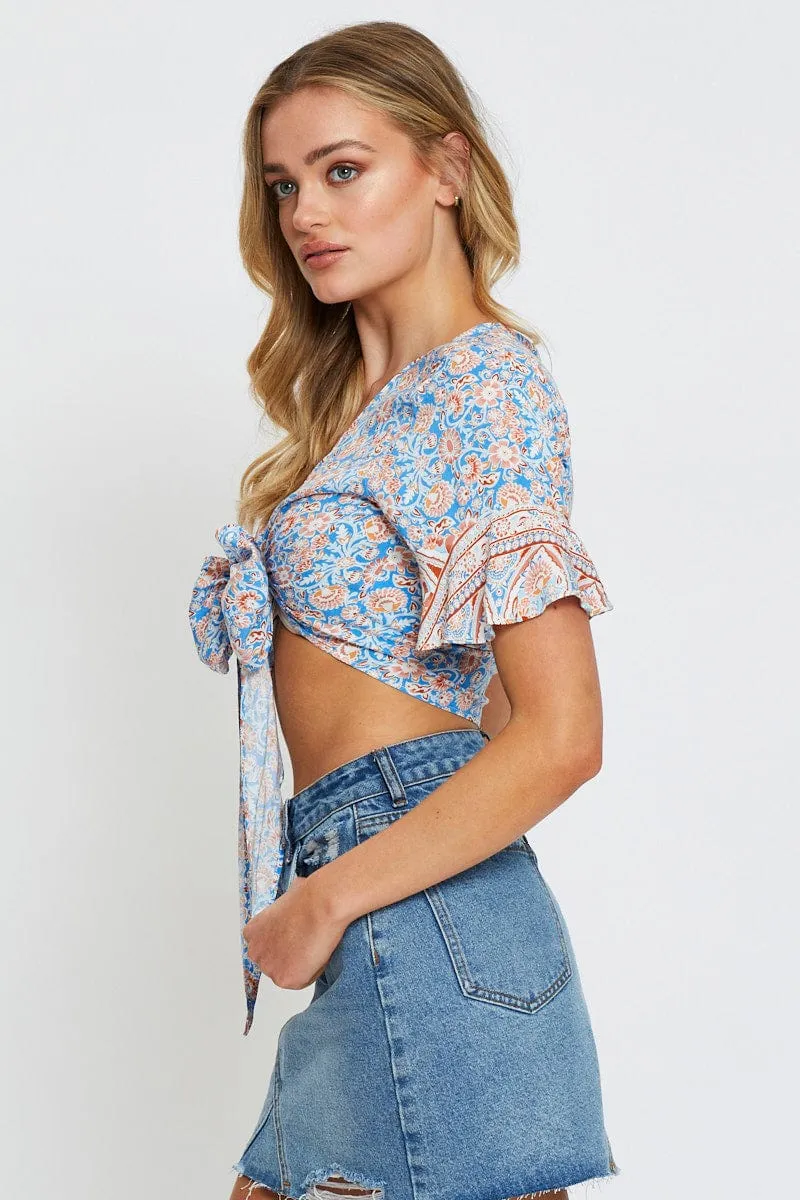 Boho Print Bolero Short Sleeve