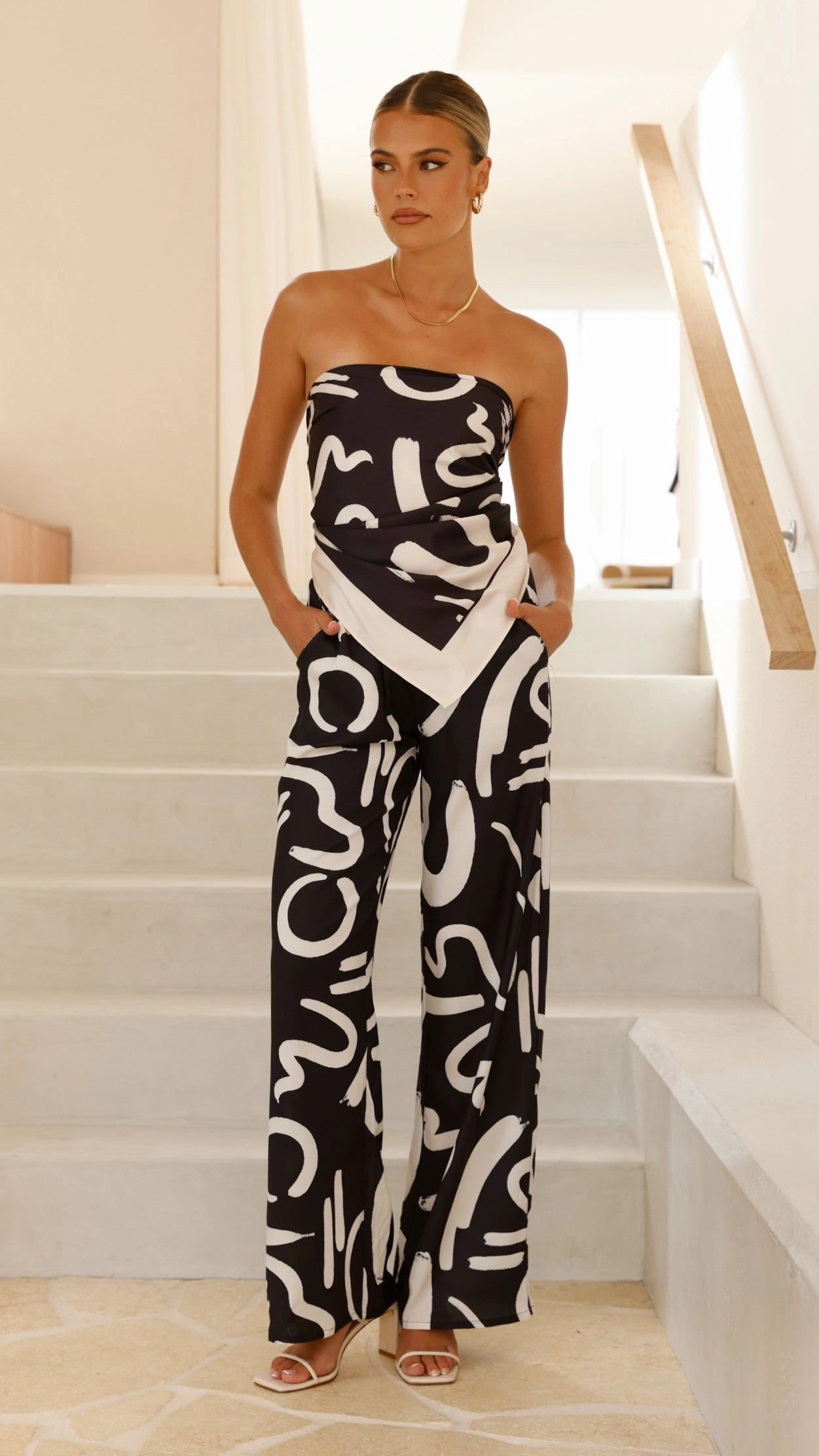 Caterina Pants - Black/Sand York