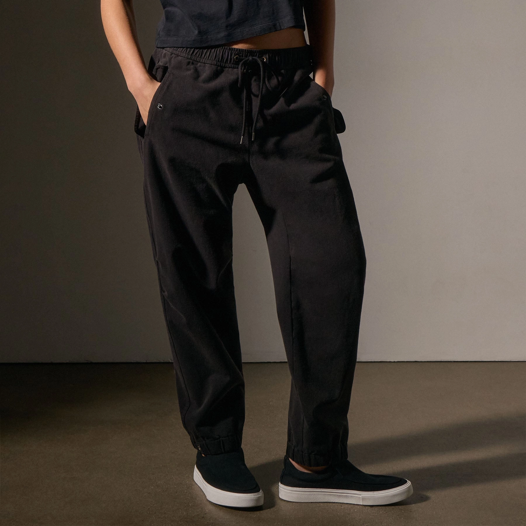 Cotton Terry Flight Pant - Black