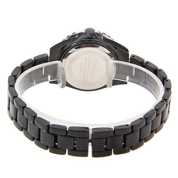 Curren Women's Black Stainless Steel Rhinestone (Black 3.2cm Dial) - CUR096