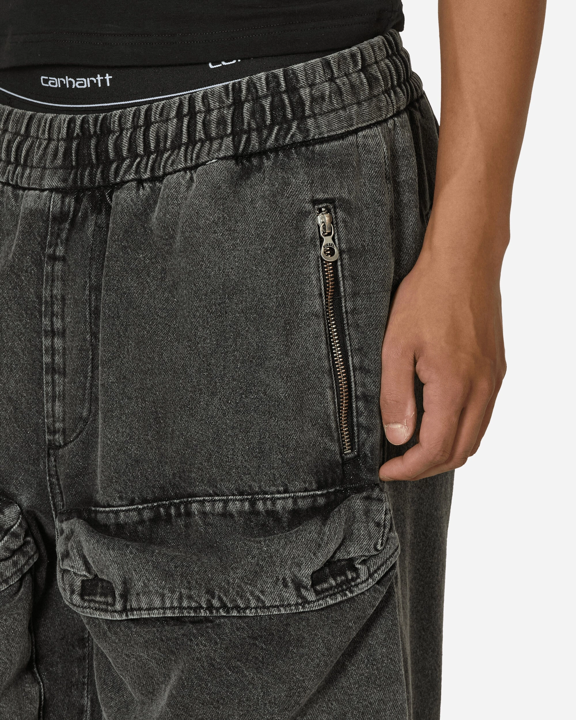 Denim Cargo Pants Black