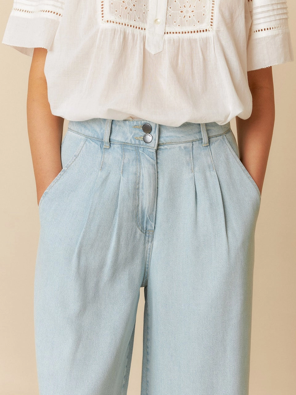 Denim Effect Pants Vf107 Tejano