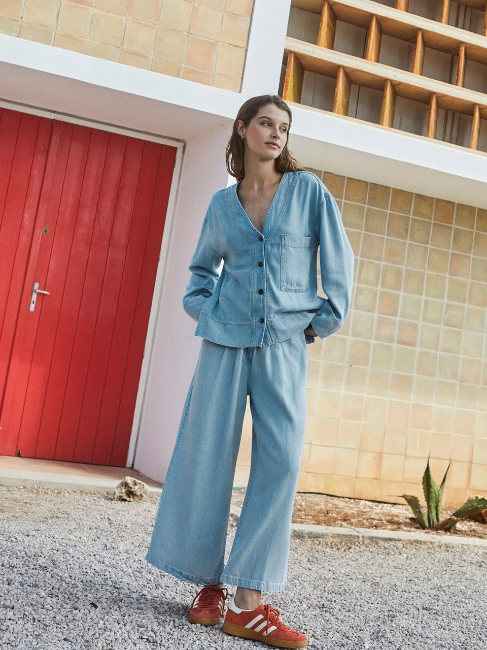 Denim Effect Pants Vf107 Tejano