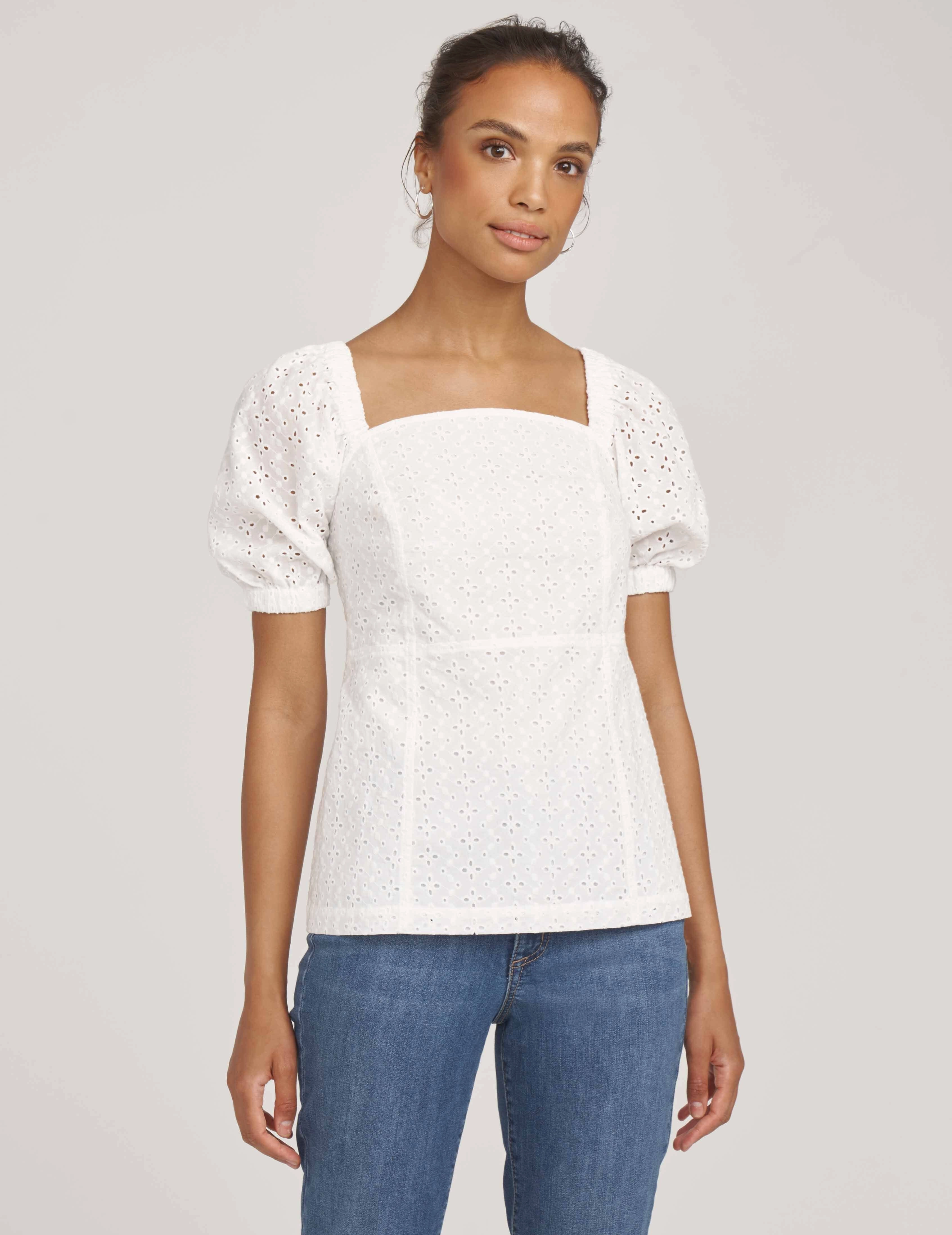 Eyelet Peasant Blouse- Sale