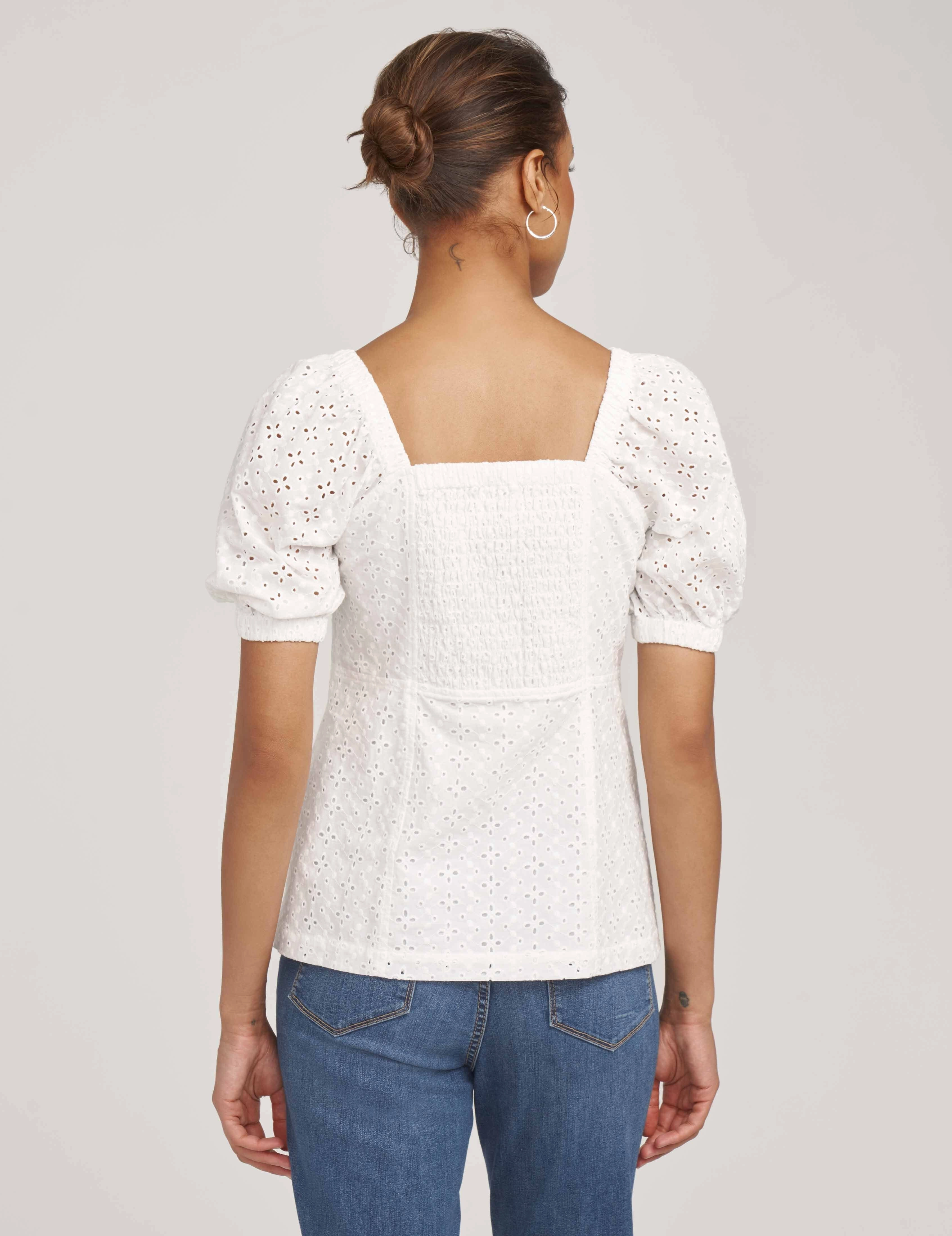 Eyelet Peasant Blouse- Sale