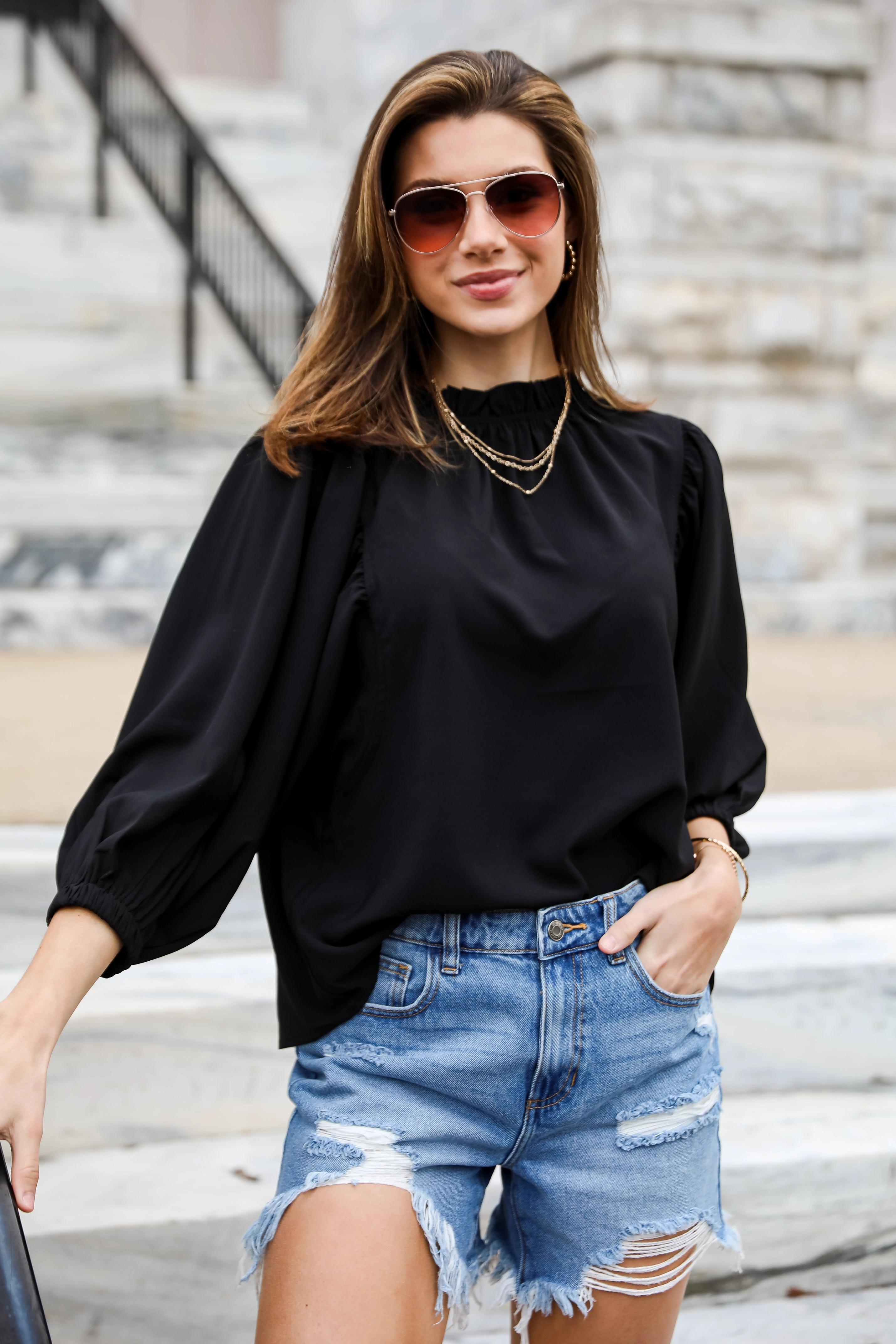 FINAL SALE - Isabelle Ruffle Blouse - DU DEAL