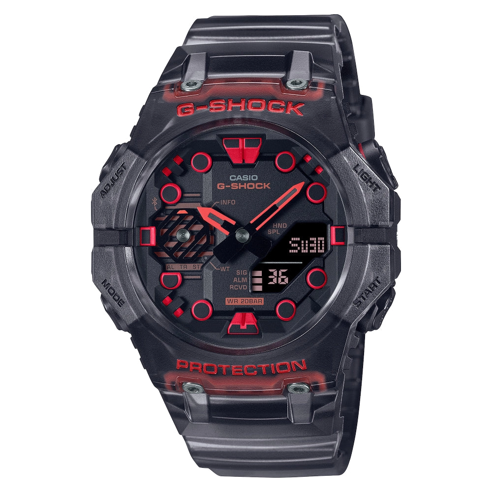 G-Shock Analog/Digital GA-B001 Series Smartphone Link Watch - Black Dial With Red Accents