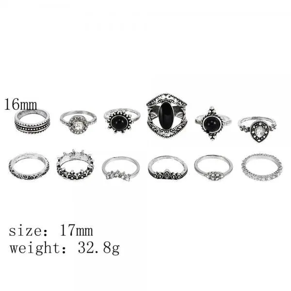 Geometric Ring Set 12 Pcs/set