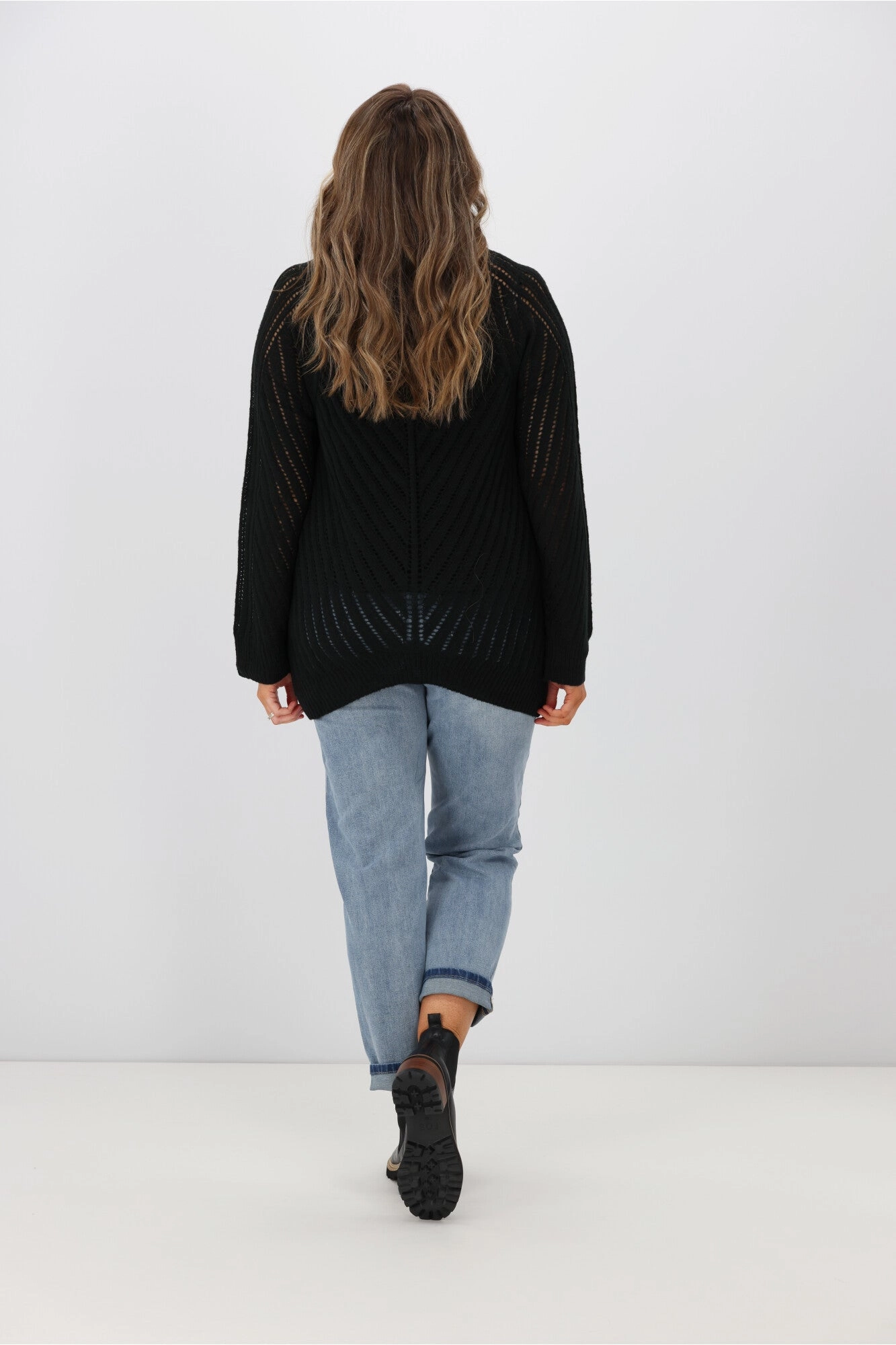 Gloss by Shine On Niamh Angle Crochet Sweater Black