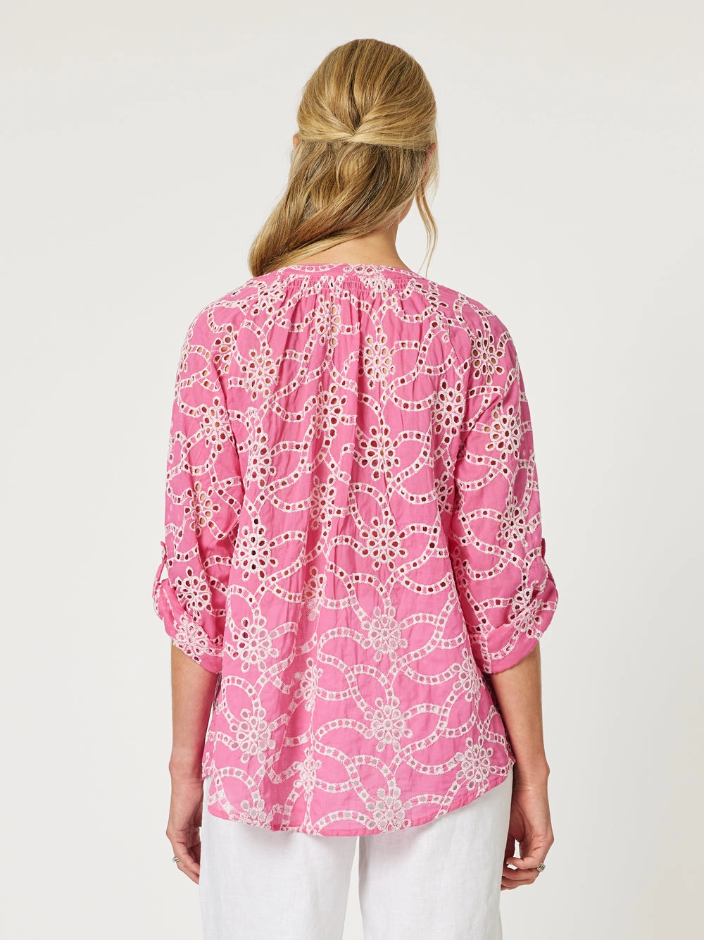 Gordon Smith Ellie Embroidery Top Pink