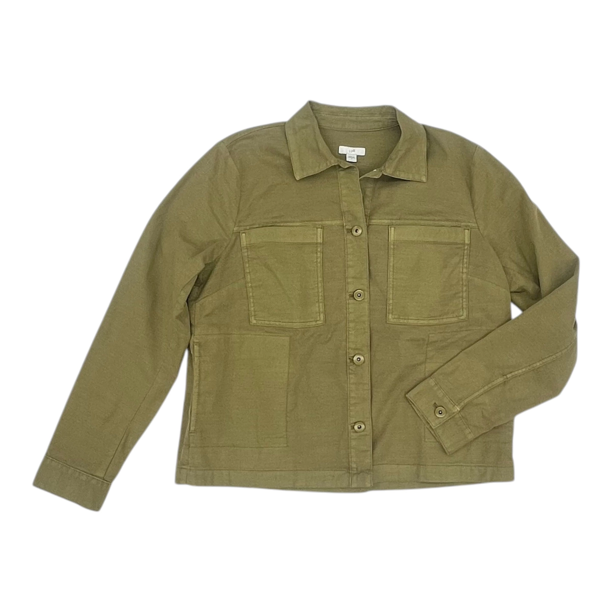Jacket Denim By J. Jill In Green Denim, Size:S