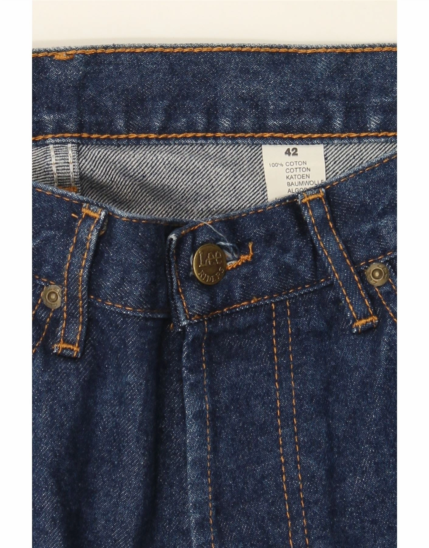 LEE Womens Straight Jeans EU 42 Large W34 L33 Blue Cotton