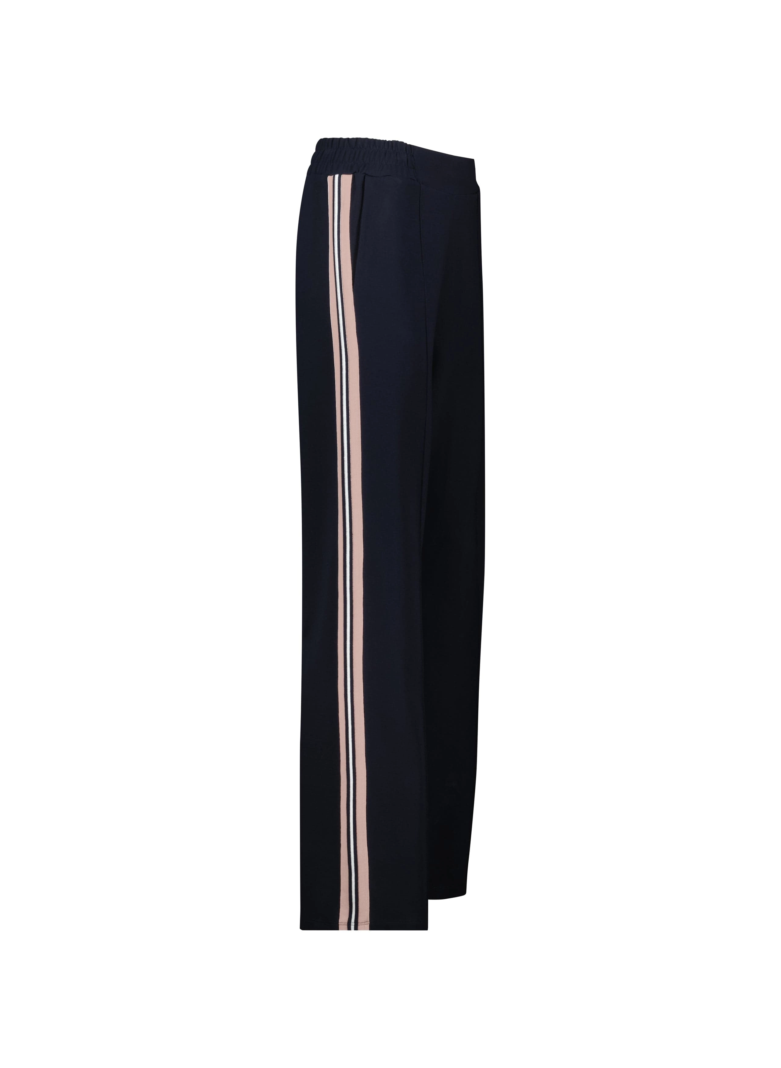 Marjorie LENZING™ ECOVERO™ Side Stripe Ponte Trousers | Navy & Powder Pink