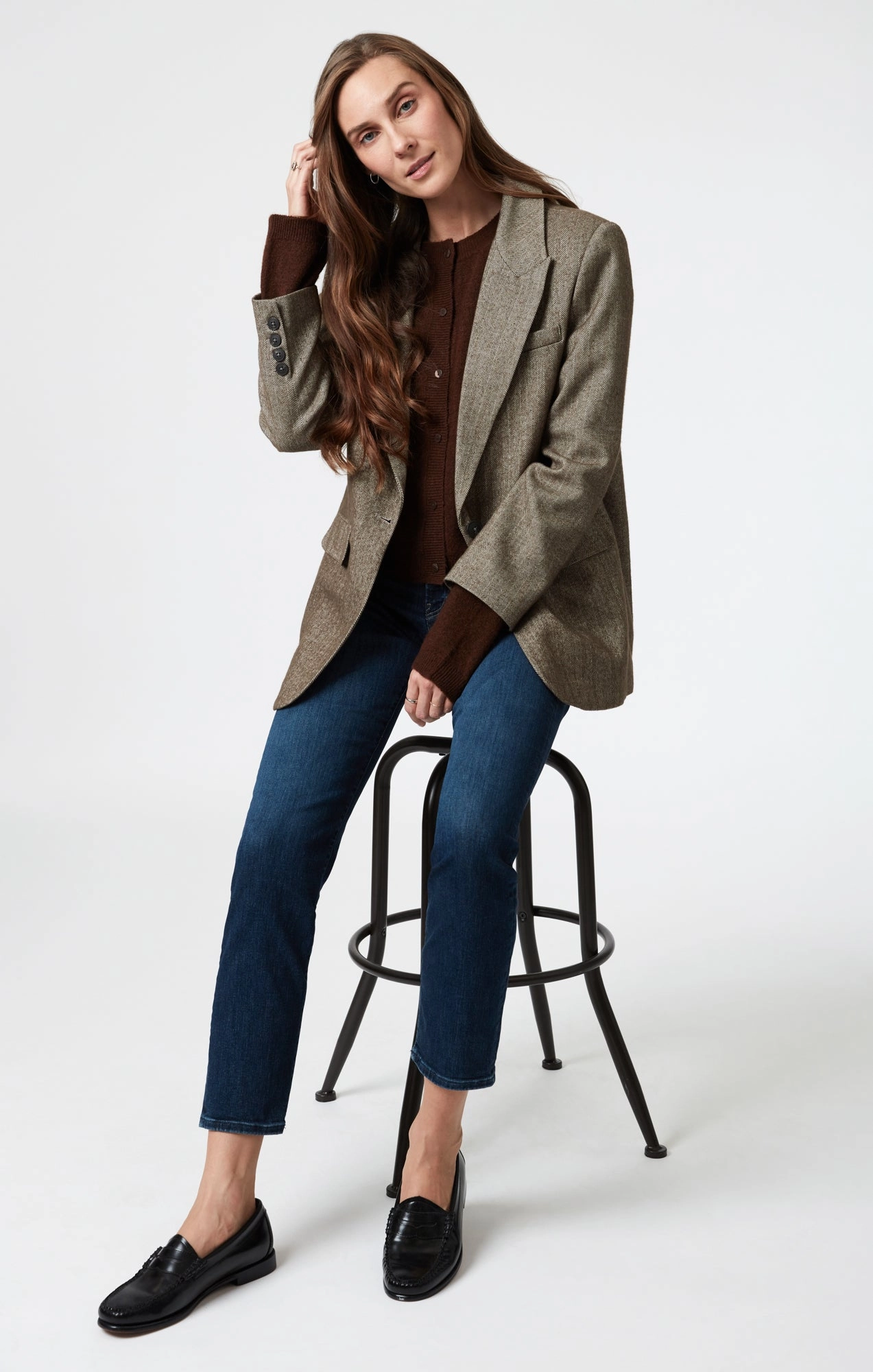 MIRELLA STRAIGHT LEG IN DARK BRUSHED FLEX BLUE