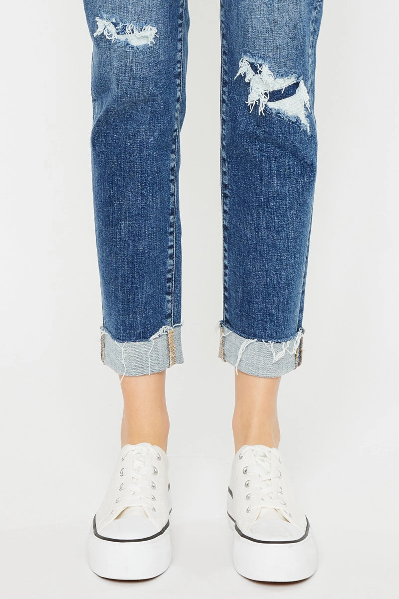 Nina Mid Rise Slim Boyfriend Jeans