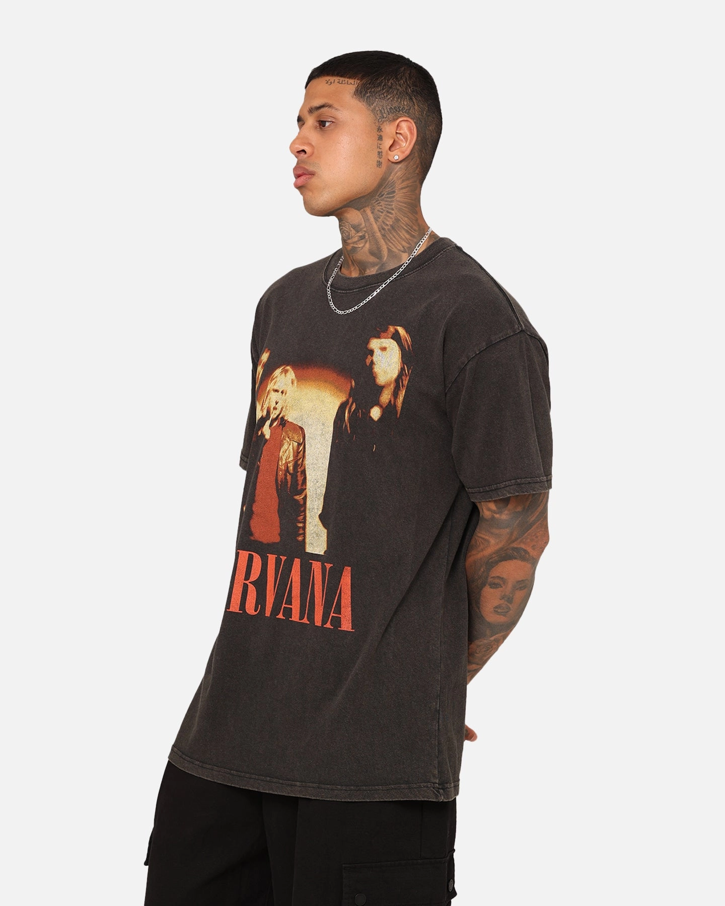 Nirvana Round Photo Vintage T-Shirt Black Wash