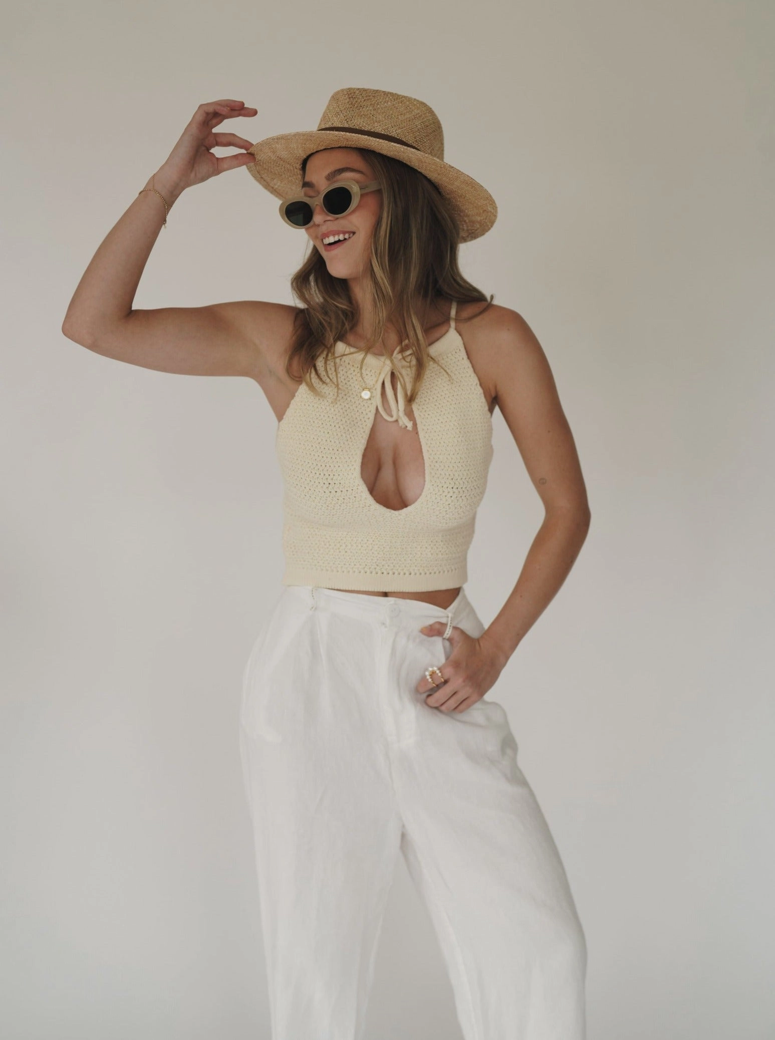 Nora White Linen Pants (Final Sale)