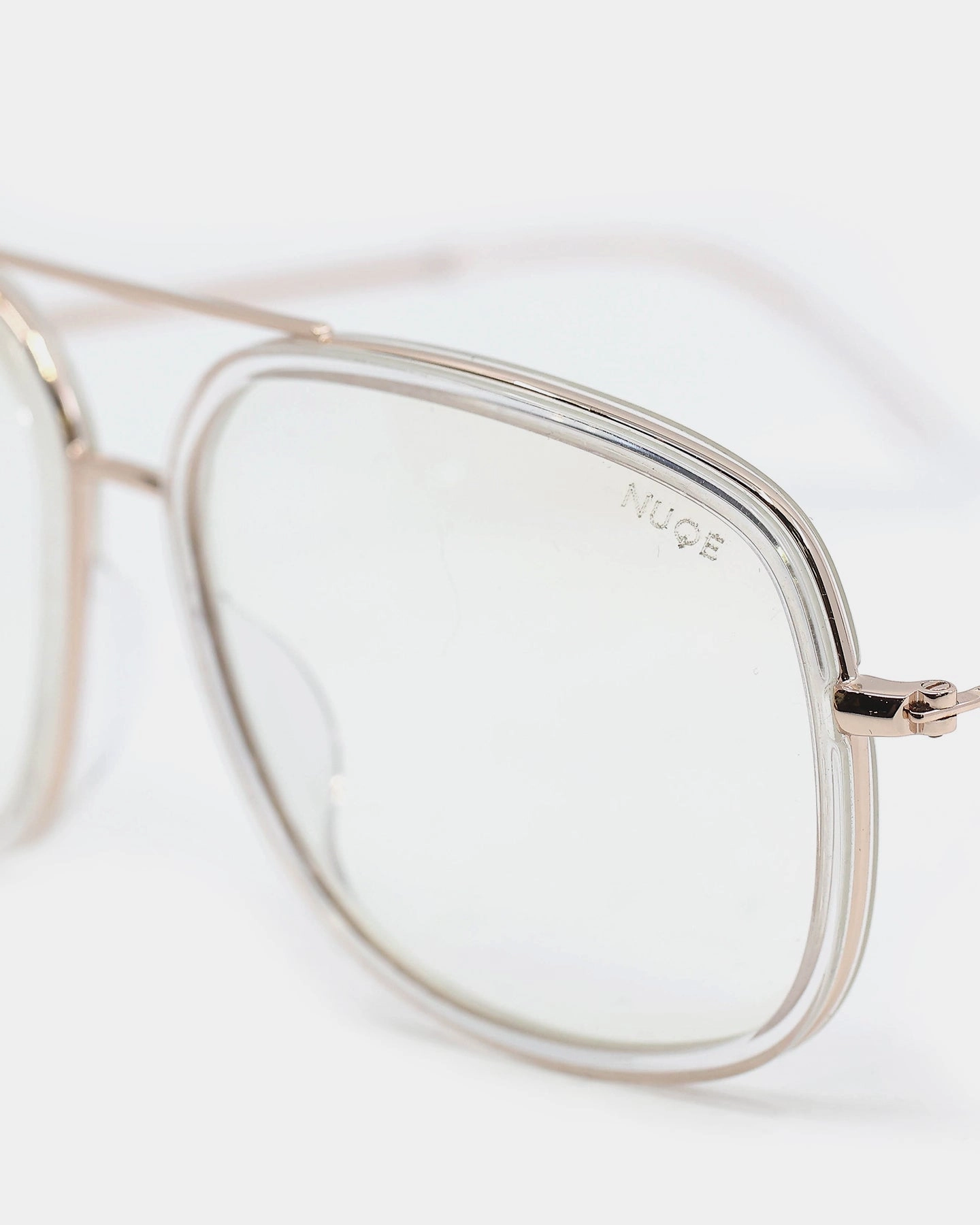 NUQE Men's Lee Bluelight Glasses Clear/Gold/Bluelight