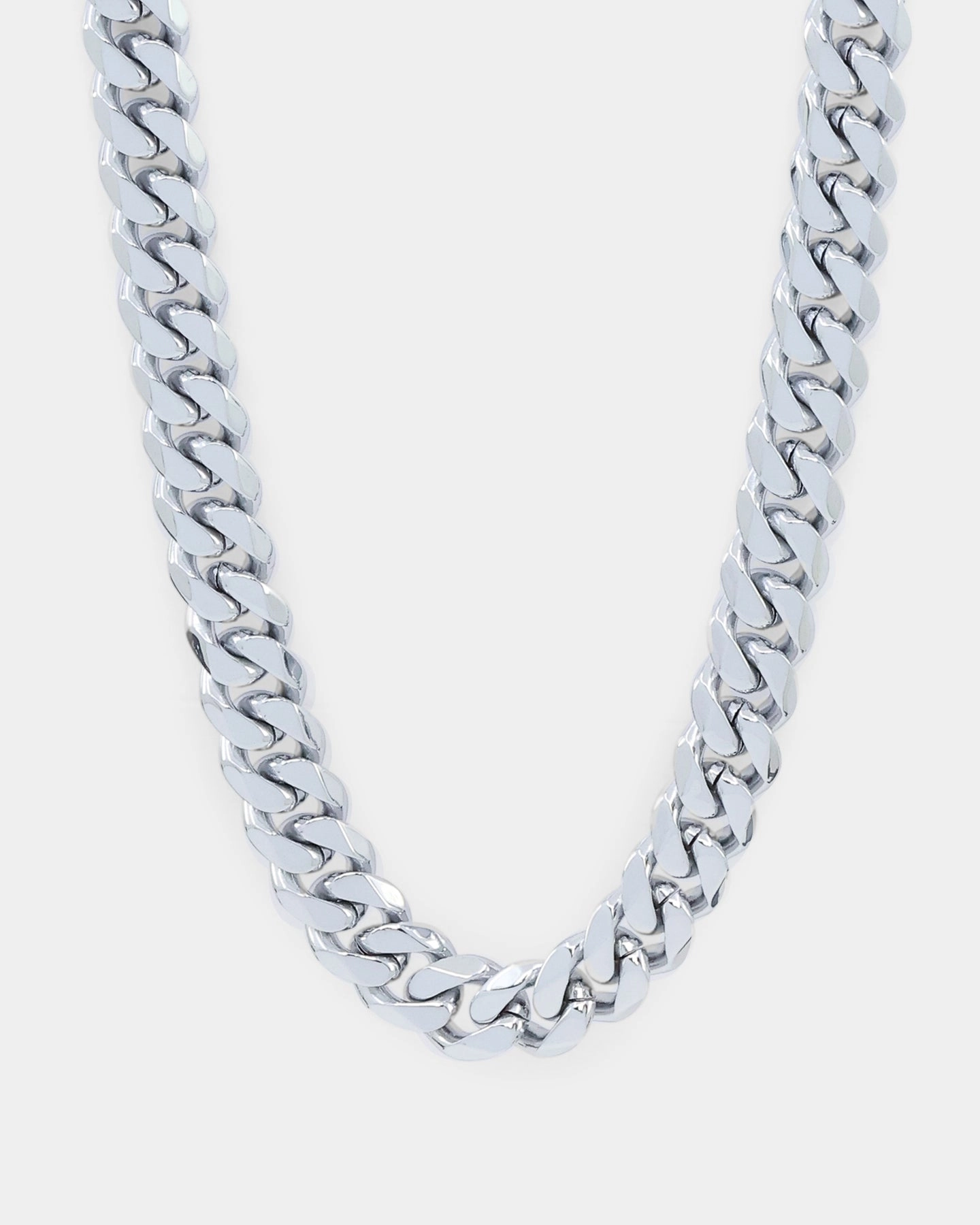 NXS 10mm Cuban Chain White Gold