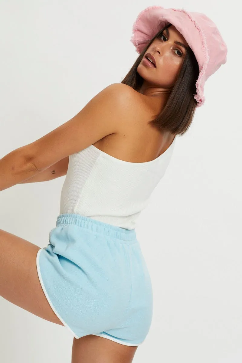 Orange Scalloped Hem Track Short