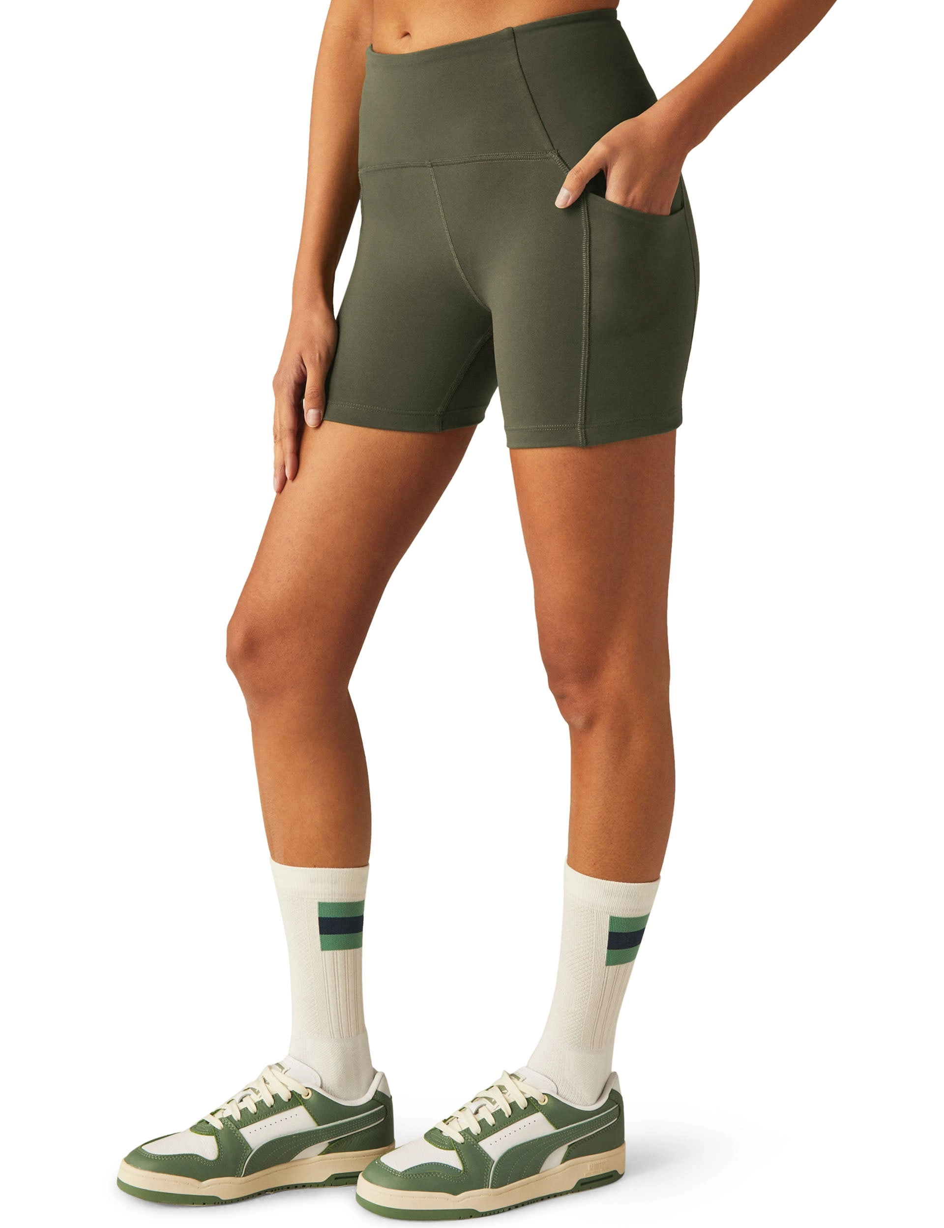 POWERBEYOND Strive Pocket Biker Short - Modern Olive
