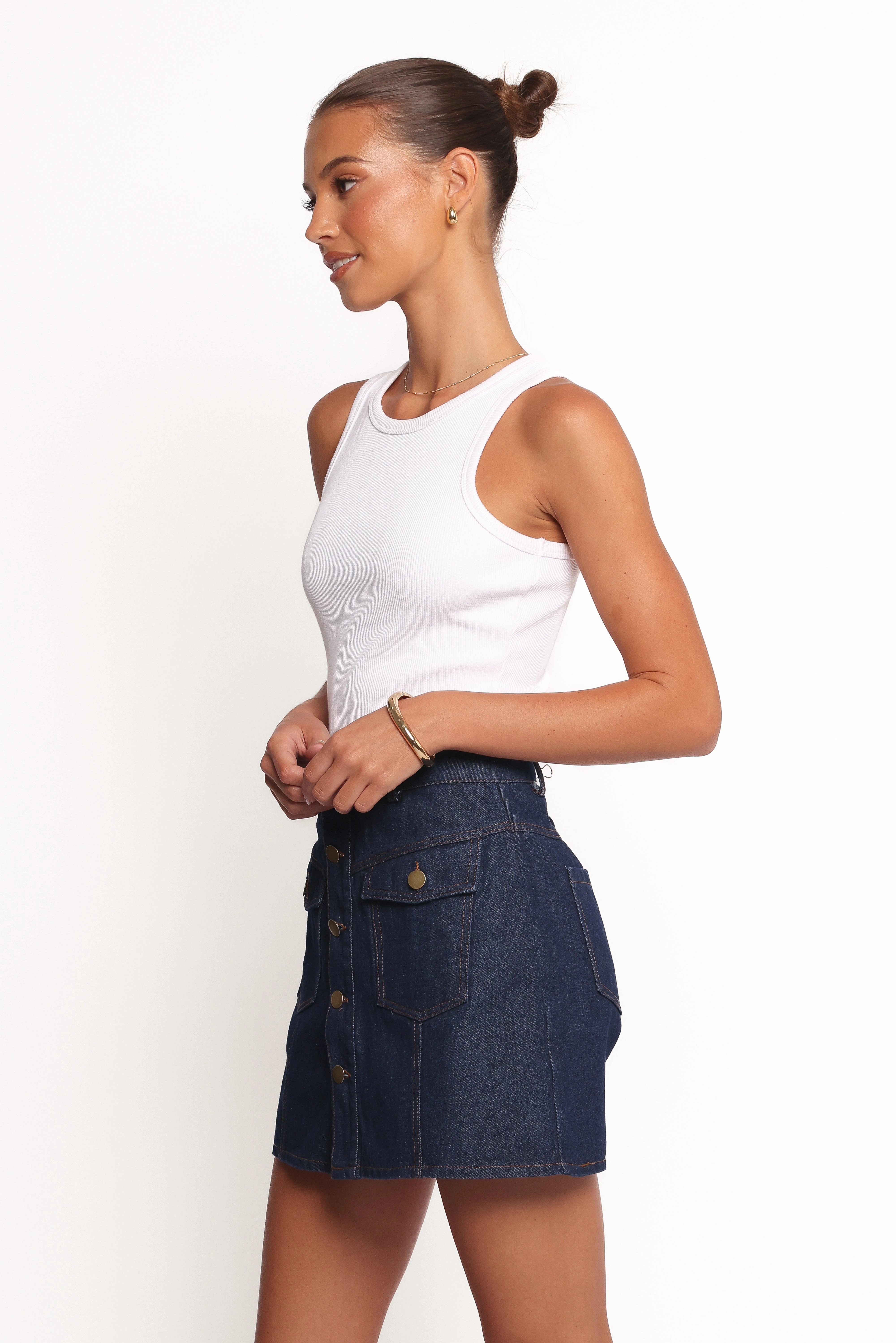 Presley Denim Skort - Dark Denim