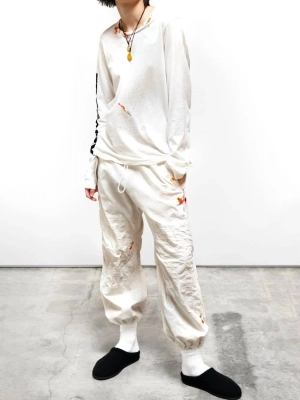 "artists Wanted" Paint Super Vintage Long Sleeve Tee In White