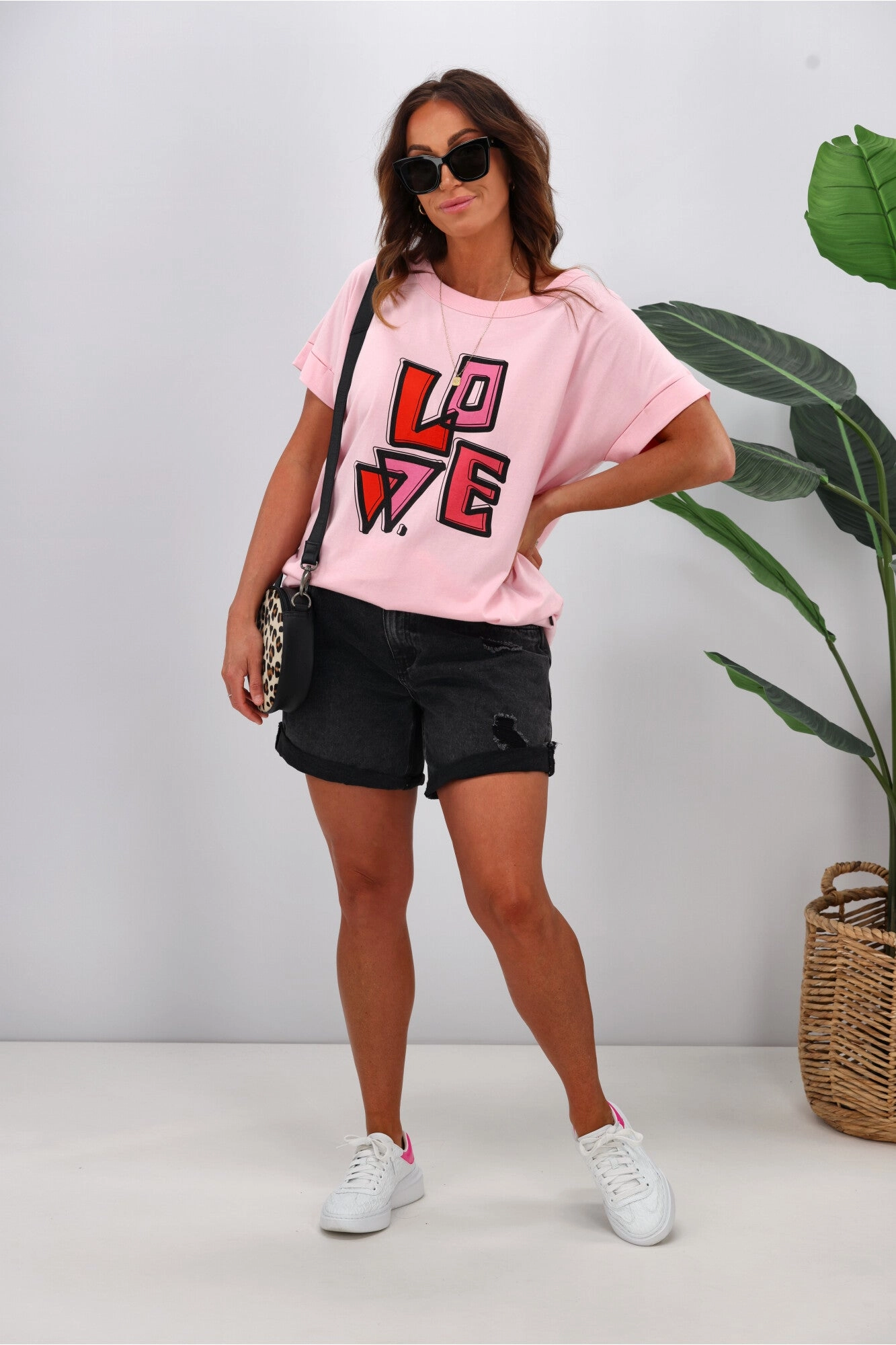 Rebel Club by Shine On Heartfelt Love Cap Sleeve Tee Pink