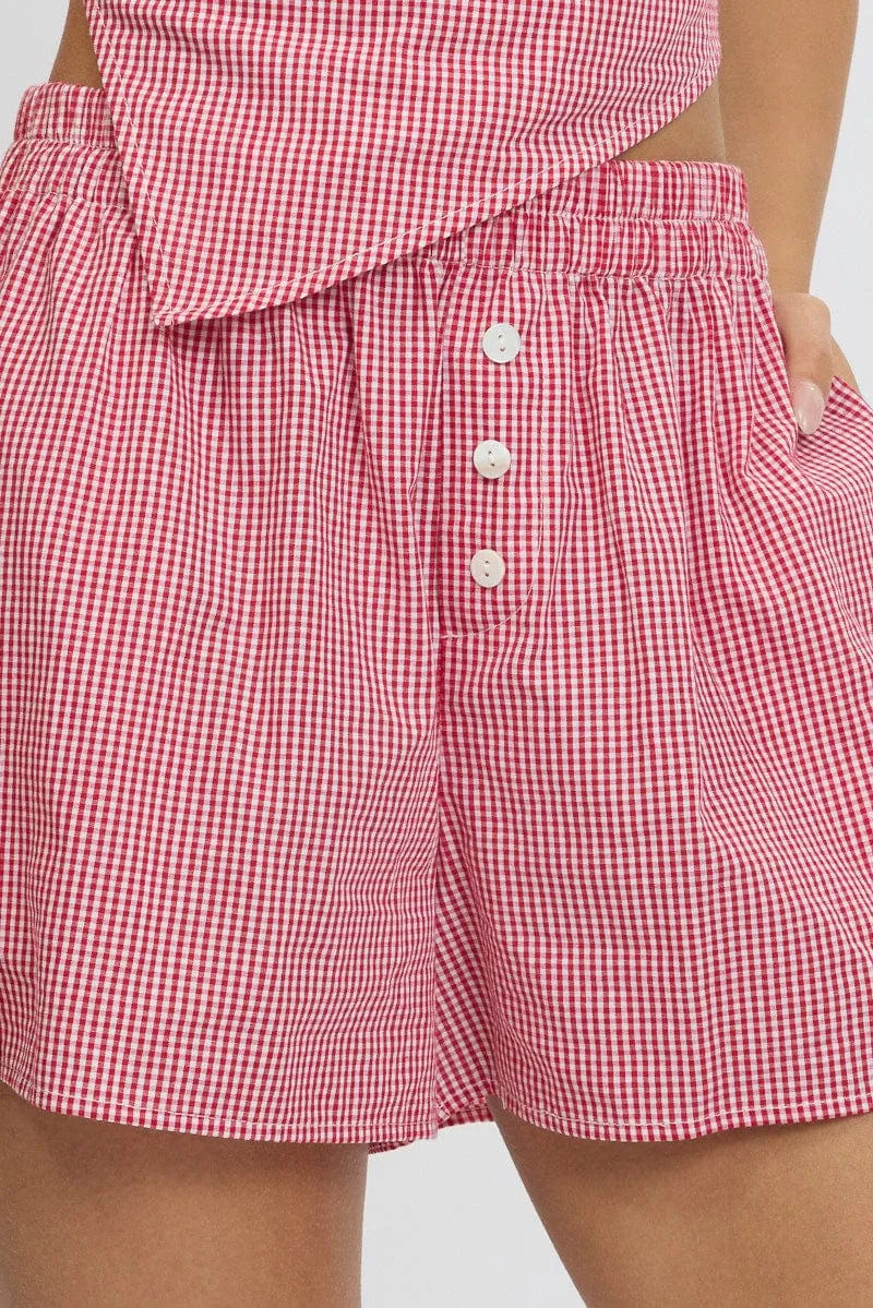 Red Check Boxer Shorts
