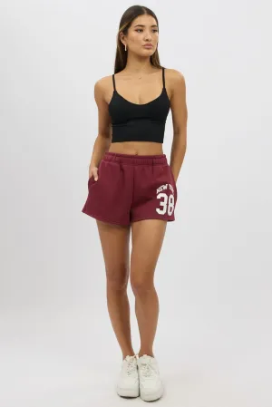 Red Track Shorts Elasticated
