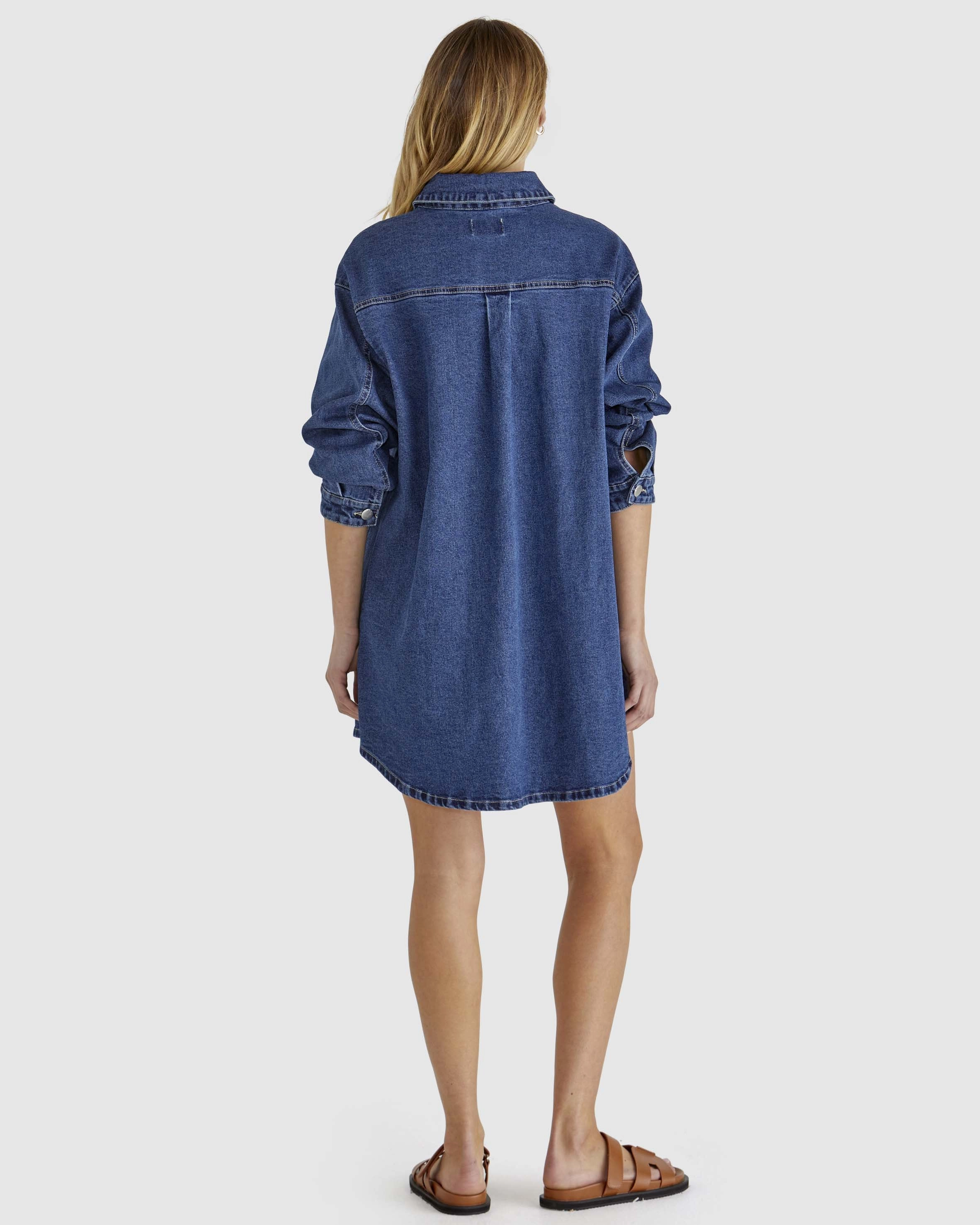 Sass Blue Denim Shacket Dress