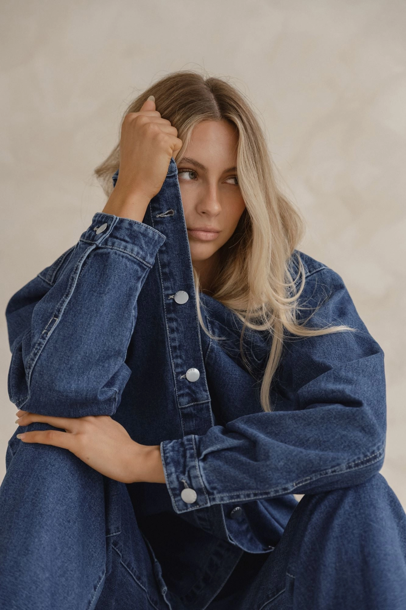 Sass Blue Denim Shacket Dress