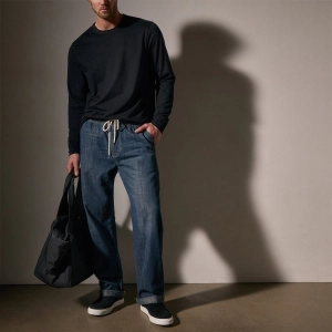 Selvedge Pull On Denim - Medium Wash